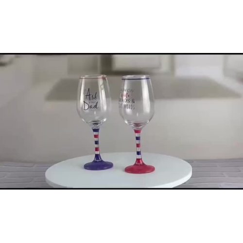 long stem wine glasses Father's Day design