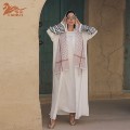 طرح جدید لباس عید دبی لباس کرپ دوزی شده فلسطینی ملایم برای زنان مسلمان Modest Abaya1