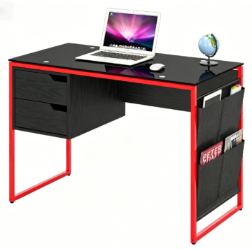 CT-3619 black tabletop red legs