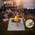 Safe Party Fire Pit Mats For Under Fire Pit 1MX1M Premium Squared BBQ Mat for Deck Patio Grass Protection1