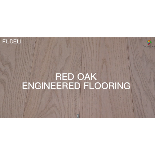 Red Oak ABC 1900x150x14.3 Logotipo de laca UV cepillada