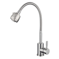 Brushed Stainless Steel Single Handle Deck Mount Kitchen Faucet with Flexible Hose1
