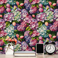Customizable Flower Pattern Wall Stickers - PVC Self-Adhesive Wallpaper1