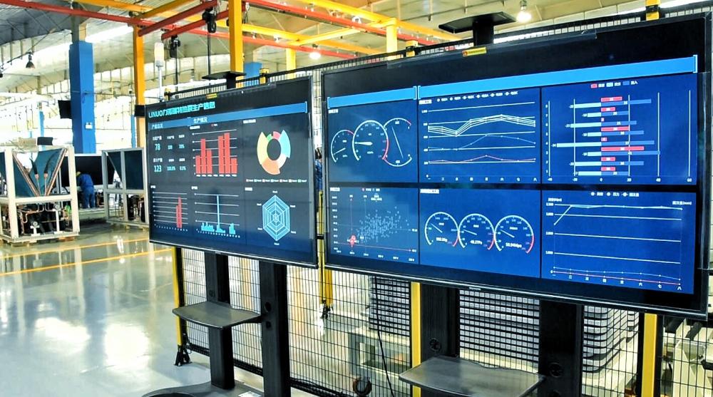 Heat pump production line information board