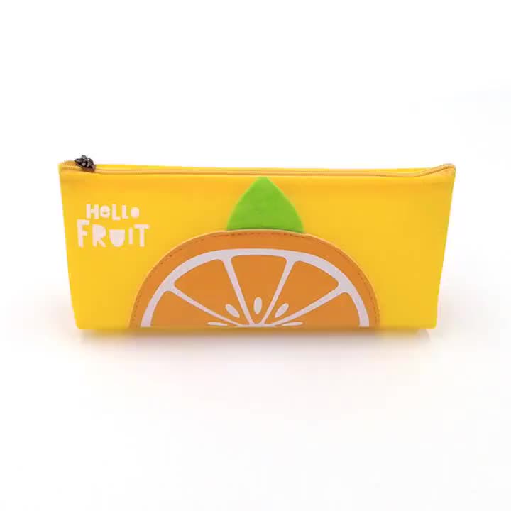 Estojo para lápis personalizado de TPU com frutas da moda em alta