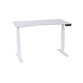 New Design: Ergonomic Silver Frame Adjustable Lift Desk with Dual Motors - Convertible from Sitting to Standing for Home Office Use - White Finish1