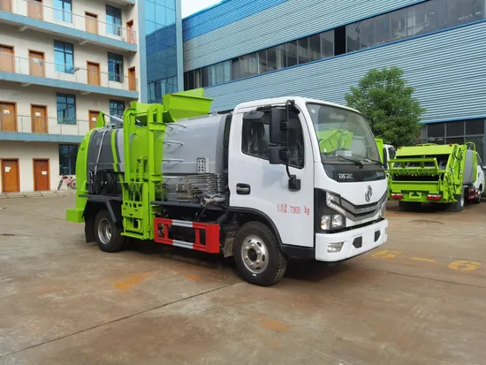 Muatan Besar Dongfeng 4X2 6.5cbm Trak Tolak Mampatan untuk Logistik Perlombongan1