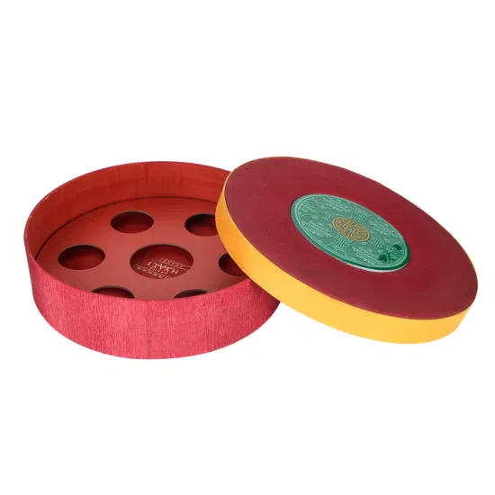 Custom Packaging Storage Gift Circular Red Printing Cosmetic Packing Cardboard Paper Box1