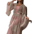 Bulk Wholesale African Maxi Lace Dresses White Rhinestone Candy Color Evening Dress1