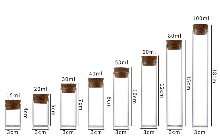 Flat Bottom Glass Test Tube With Cork