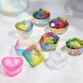 Crystal Glass Cup Acrylic Nail Art Tool - Pink Heart Storage1