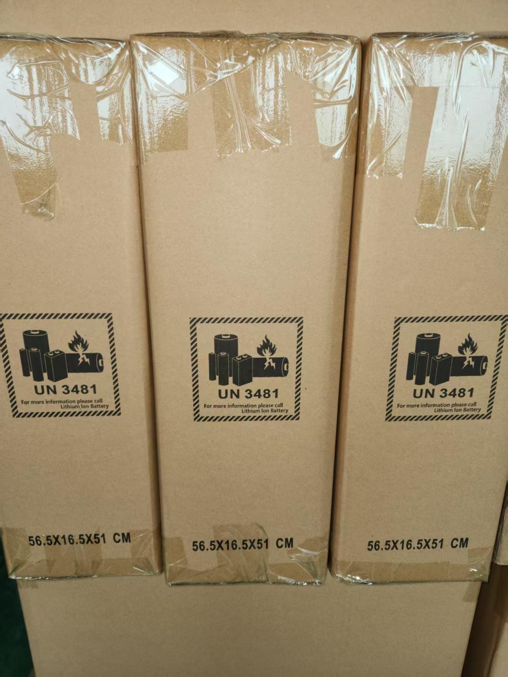 Outer box with UN3481 transport label