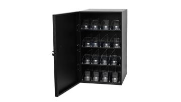 Lockable metal vape display with pusher 