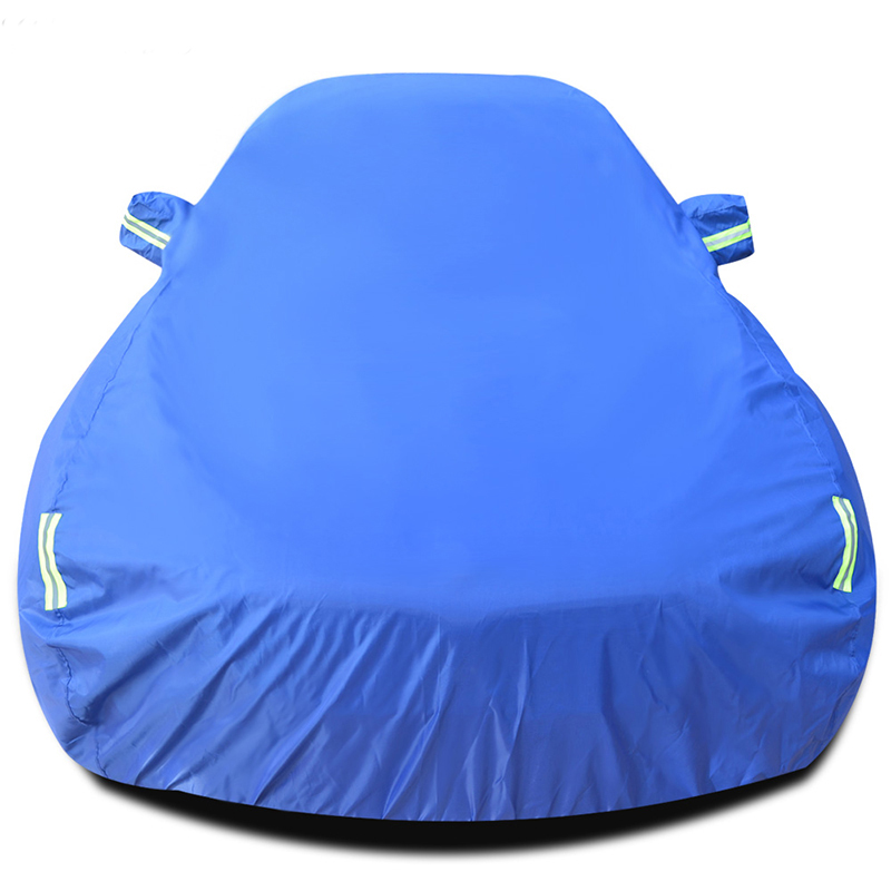 Waterdichte multi -doele waterbestendige blauw logo opdruk gecoate poly tarpauline autoverdekking