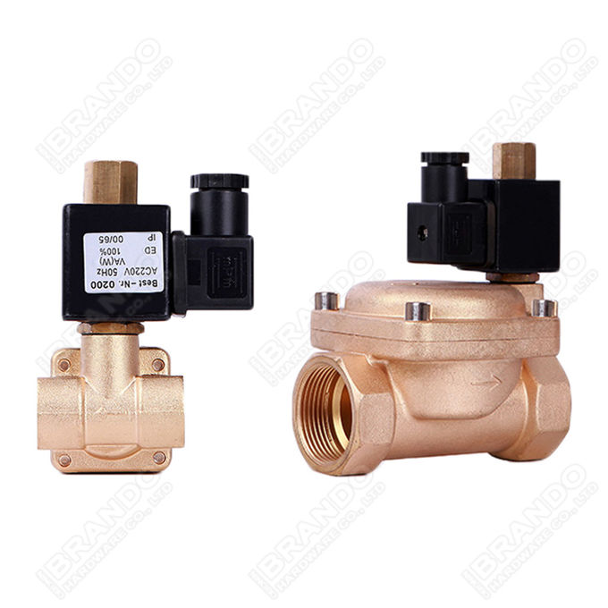 Sub Base Mounted 3 Way Brass Solenoid Valve For Screw Air Compressor 12