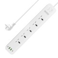 White Multifunctional Universal Extension Socket with 5 Outlets and 4 USB/C Type Ports1