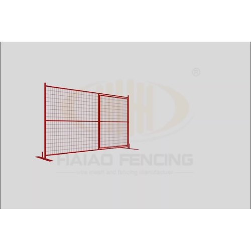 Red Canada Temporary Construction Fence with Gate Panel1