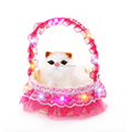 Wholesale Cat Decor: Voice-Controlled Feline with Lace Basket & Sparkling String Lights - Perfect Gift & Holiday Decoration1