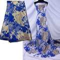 Blue Organza Brocade Lacex lacets Tabrics robe tissu pour femmes robe1