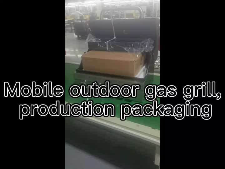 Todo el proceso de envasado de la parrilla de gas al aire libre