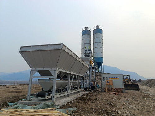 FYG HZS75 mixing plants support the construction of the local road building and concrete market