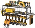Metal Utility Rack: An Efficient Screwdr Garage Organizer with 7 Drill Holders and Wall-Mounted Power Tool Storage Solution1