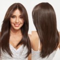 Ainizi 24 Inch Brown Synthetic Lace Front Wig for White Women1