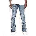 Hip hop άνδρες μπλε τζιν τζιν streetwear patchwork denim παντελόνι πλένονται σχισμένοι άνδρες denim vintage τζιν1