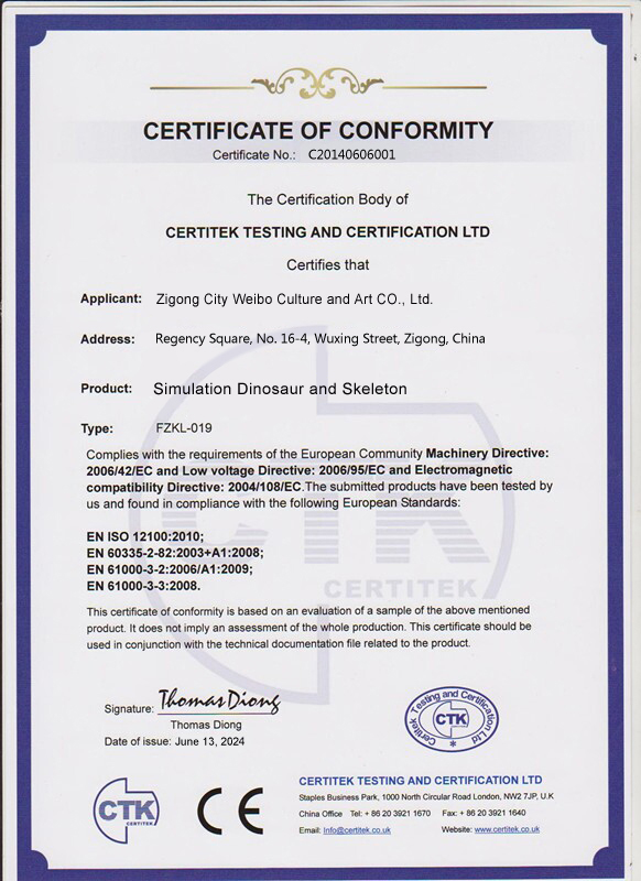 CERTIFICATE OF CONFORMITY