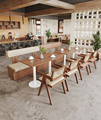 Factory Direct Prix Commercial Furniture Cafe I Face en cuir et en bois de banc de banc de banc pour les restaurants de stand1