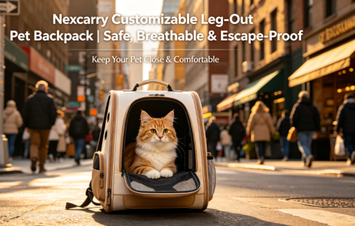 Nexcarry Solutions lanza una mochila para mascotas con patas personalizables: el transportador de viaje definitivo, elegante, seguro y transpirable para gatos y perros pequeños
