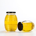 Factory Spot 1L/2L Honey Glass Bottle Jam Pickle Canning Jars - Threaded Sticker Sealed Storage Containers1
