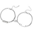 Custom Hiphop Stainless Steel Couple Bracelet with Lover Charm and Name Letters1