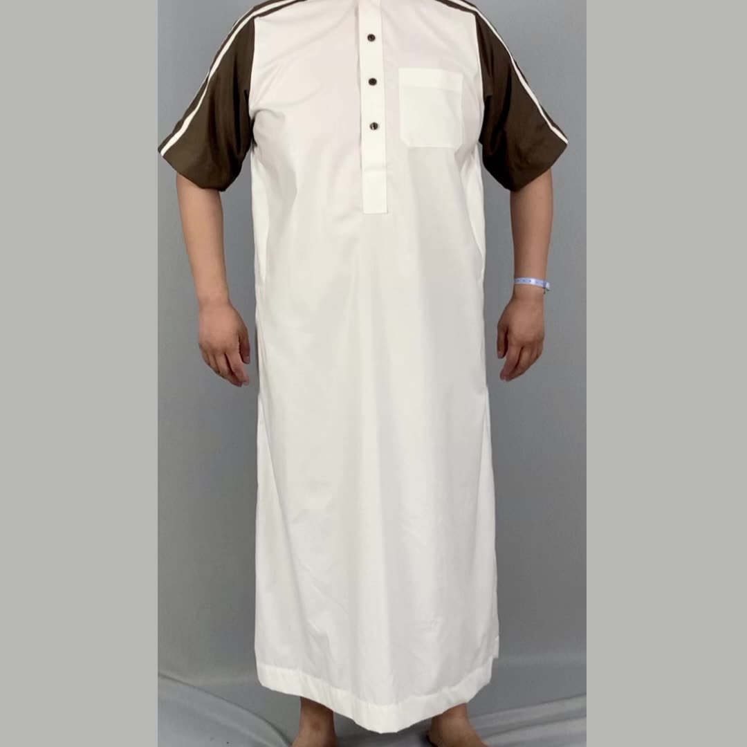 Nuovi uomini a maniche corte di moda Qamis Thobe per uomo abbigliamento1