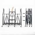 Extra Large Foldable Golf Bag Storage Shelf with Wheels1