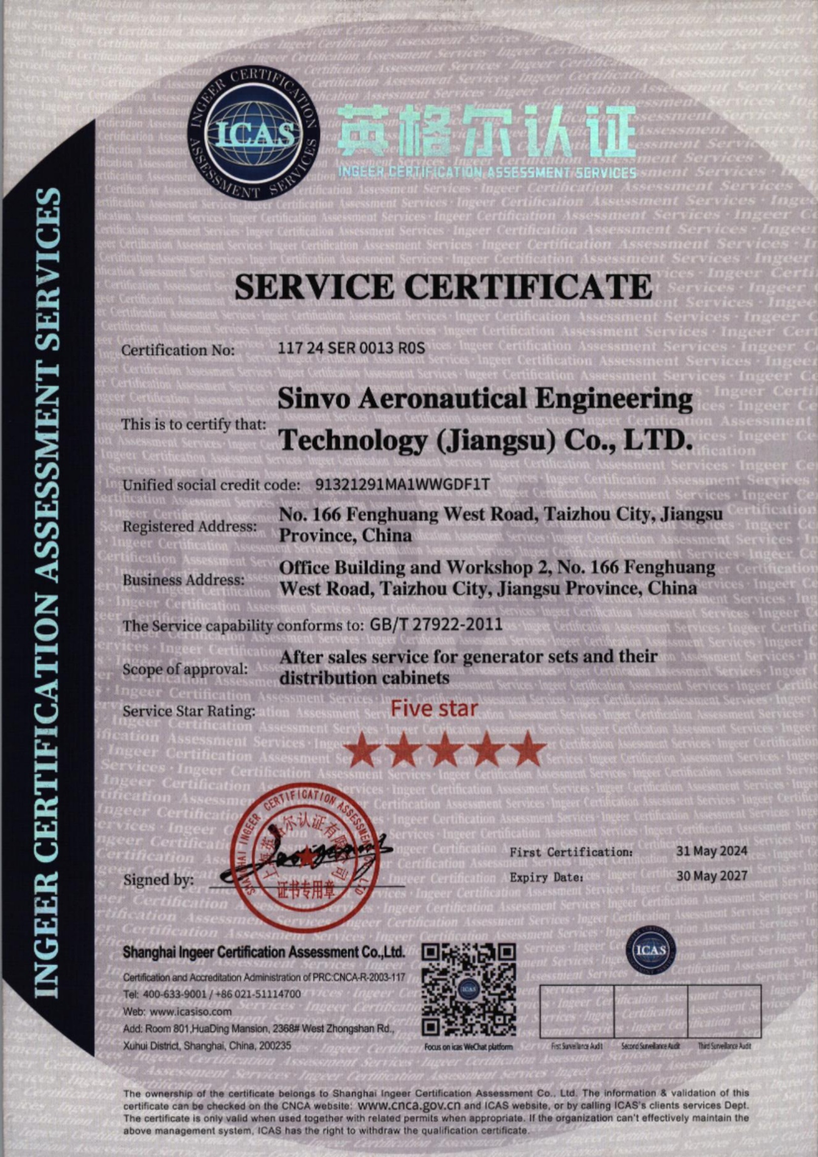 Service System Certification
