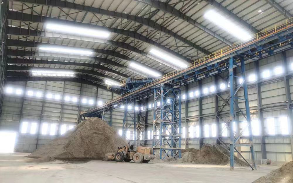 Ленточная конвейерная система на песчаном складе порта Цзянси Цзюцзян