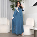 لباس زنانه مسلمان طرح شیک یقه تک رنگ لباس زنانه زنانه عبای1