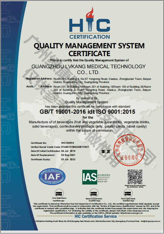 Quality Management System Certificate