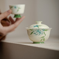 Exquisite Hand-Painted Hydrangea Ceramic Tea Cup Set1