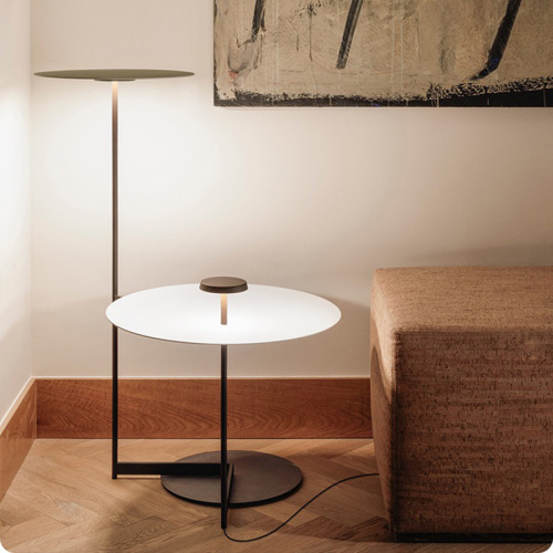 Modern minimalista redonda da tabela final Table Floor Lamp