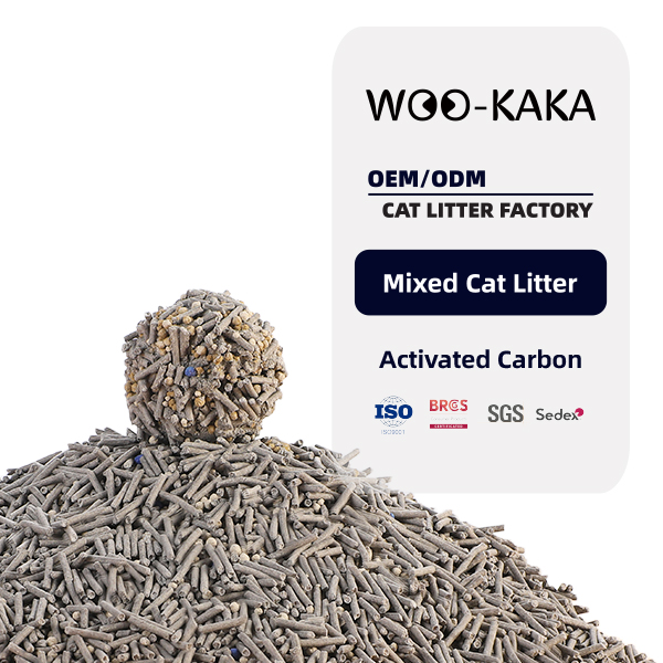 Activated carbon mixed with cat litter