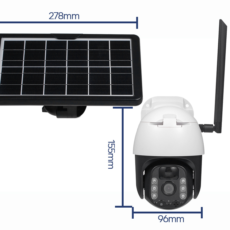 2021 Imperminent et imperméable Full HD 1080p PTZ Solar Camera Outdoor WiFi SD Card Motion Detection1