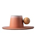 Modern Fashion Simple and Elegant Latte Coffee Cup Stoneware Gradient Ceramic Mug With Wooden Handle1