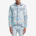 Rainbow Paint Customs Denim Jean Jacket Style Δύο τζιν σακάκι για Men1