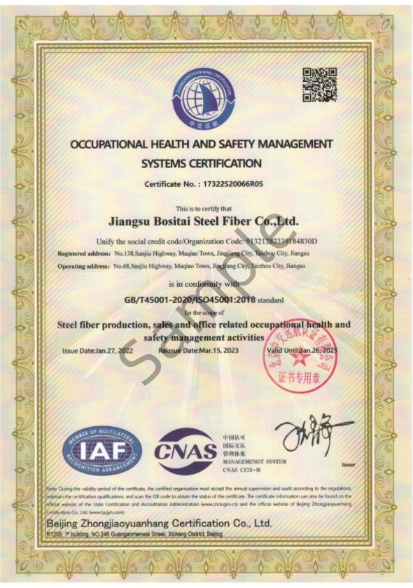 SYSTEMS CERTIFICATION OCCUPATIONAL HEALTH AND SAFETY MANAGEMENT