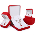 Hanhong Großhandel Custom Luxury Halskette Verpackung Box Ringbox Rot PU Leder Schmuck Box1