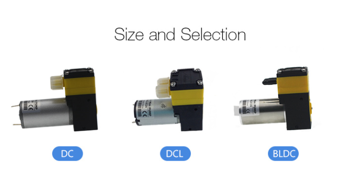 Bomba de diafragma en miniatura ywfluid con velocidad de flujo de aire del motor de CC 3L/min Casa de flujo de líquido 600 ml/min