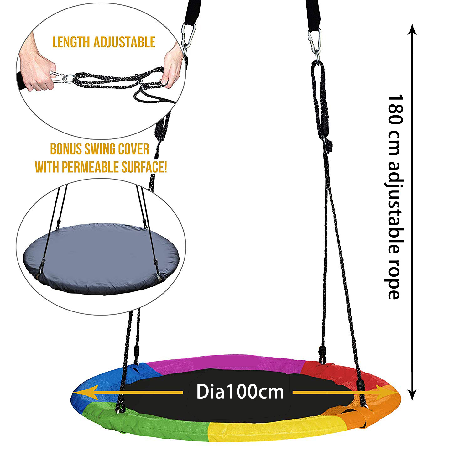 Neues Design einzigartiger Outdoor -runde Nest Swing Stoff für Erwachsene