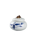 3 Inch Hand Painted Ceramic Sugar Pot with Lid - Chili Pepper Theme1